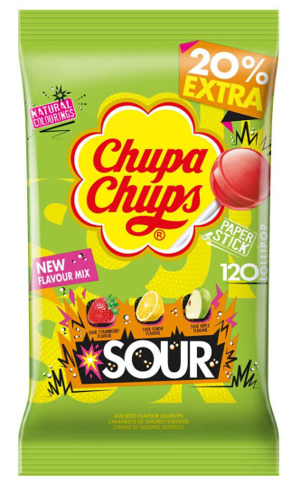 Chupa Chups Sour Assorted Klubbor 120st