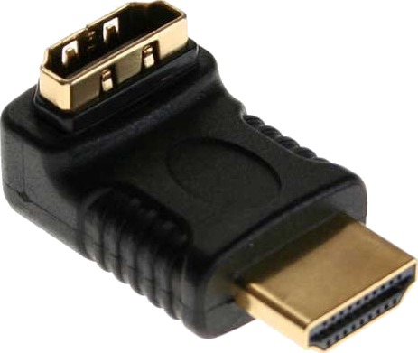 Inline Hdmi Adapter Stecker/Buchse Gewinkelt Schwarz