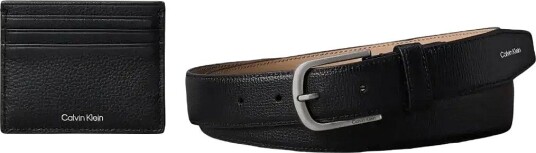 Calvin Klein Foil Emboss Cardholder + Belt - BLACK - One Size