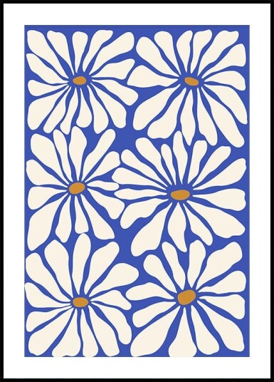 Sunny Floral Blue Poster Plakat / 70x100cm Sunny Floral Blue Poster Plakat / 70x100cm