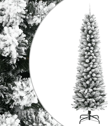 Vidaxl Slankt kunstig juletre med flokket snø 240 cm PVC og PE Vidaxl Slankt kunstig juletre med flokket snø 240 cm PVC og PE