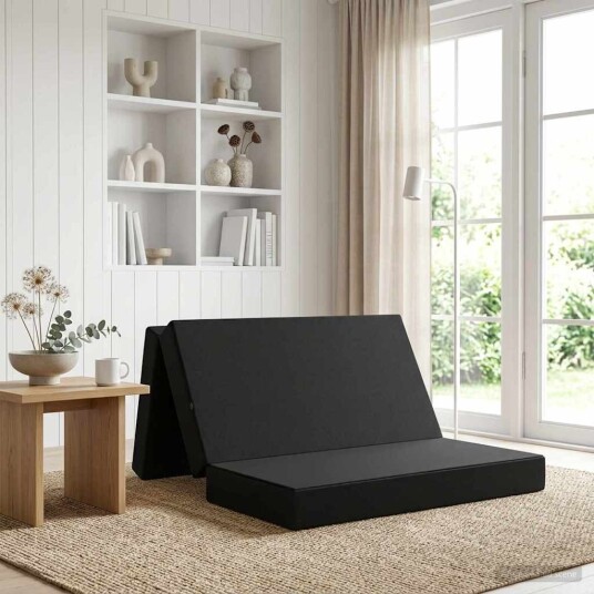vidaXL Sammenleggbar sofabed 140 x 67 x 45 cm Svart