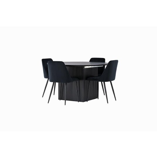 Venture Home Spisegruppe Venture Home Matilda med 4 Night Fløyel Stoler GR23544