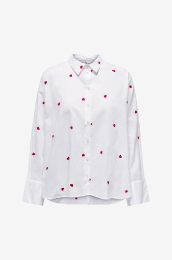 Only - Skjorte onlNew Lina Grace LS Emb Shirt - Hvit Only - Skjorte onlNew Lina Grace LS Emb Shirt - Hvit