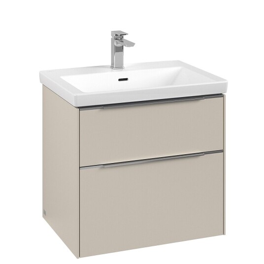Villeroy & Boch  Subway 3.0 Servantskap m/2 skuffer 622x576x478 mm Lys Grå Matt