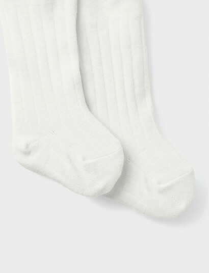 name it Nbmwakma Wo/Bl Rib Pantyhose - White - 74-80