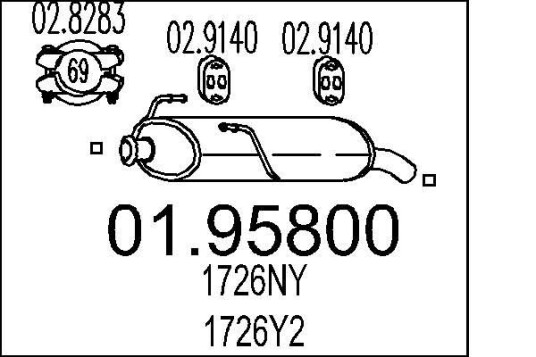 Bakre eksospotte MTS 01.95800