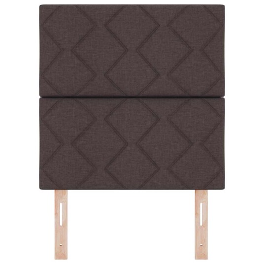 LED Hodegjerde Diamantblokkmønster Mørk Brun 80 cm Stoff
