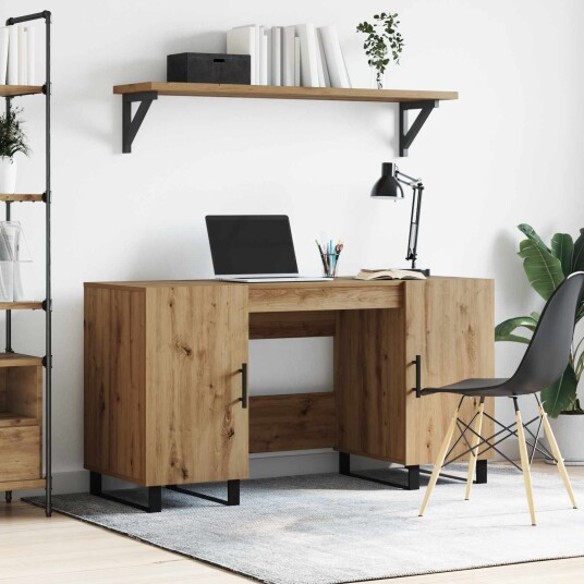 Skrivebord med dør artisan eik 140 x 50 x 75 cm Konstruert tre