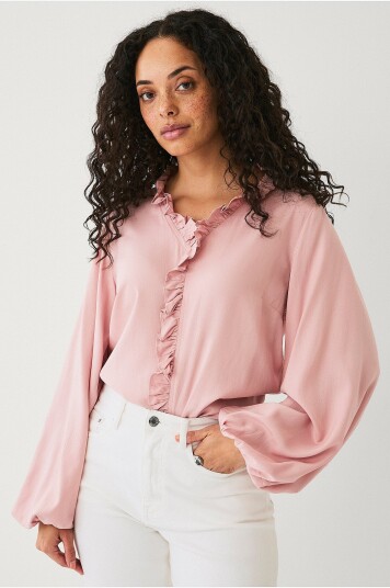 Ellos Collection Bluse med volanger Rosa Ellos Collection Bluse med volanger Rosa