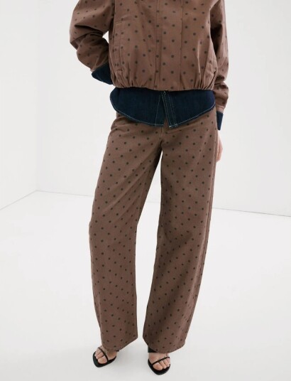 Mango Polka Dot Balloon Jeans Brown 36 Mango Polka Dot Balloon Jeans Brown 36