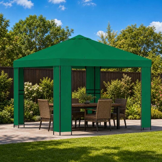 vidaXL Paviljong 3 x 3 m Grønn Polyester og stål 190 gsm