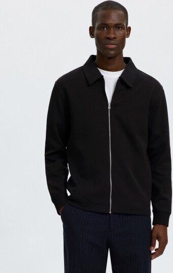 Selected Slmtom Soft Full Zip Sweat Noos Black L