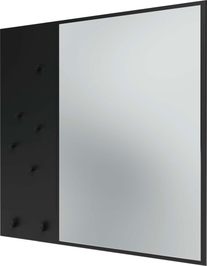 Memo Wall Mirror With Notice Board Black Memo Wall Mirror With Notice Board Black