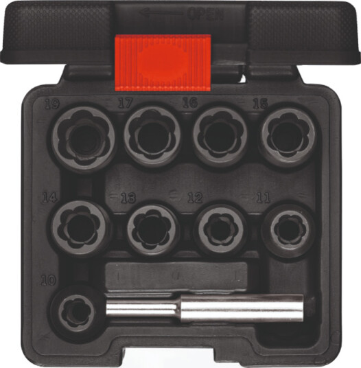 Gedore Skrue- og Boltafdrager Sett 10-19 mm med 10 deler Gedore Skrue- og Boltafdrager Sett 10-19 mm med 10 deler