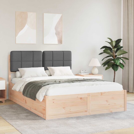 Sengeramme med Polstret Hodegjerde Mørkegrå 160 x 200 cm Sengeramme med Polstret Hodegjerde Mørkegrå 160 x 200 cm