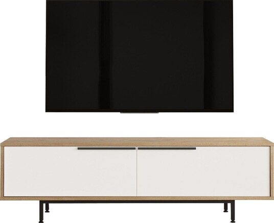 Nilena TV-benk 160x45,1x35,5 cm - eik, hvit Nilena TV-benk 160x45,1x35,5 cm - eik, hvit