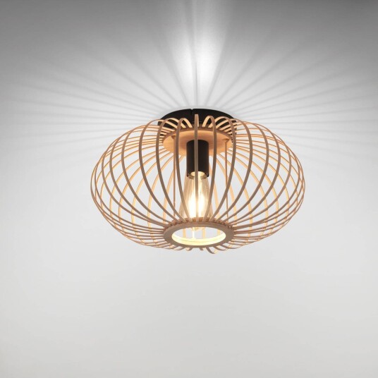 JUST LIGHT. GmbH Taklampe Racoon, dimbar, Lyst tre , Stue / spisestue, Tre