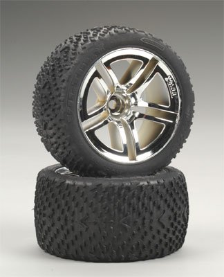 Traxxas 5573 Rear Tires & Wheels Assembled Jato 2