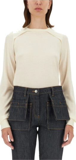 Helmut Lang Dame Strikkevarer Hvit M, Helmut Lang Dame Strikkevarer Hvit M,