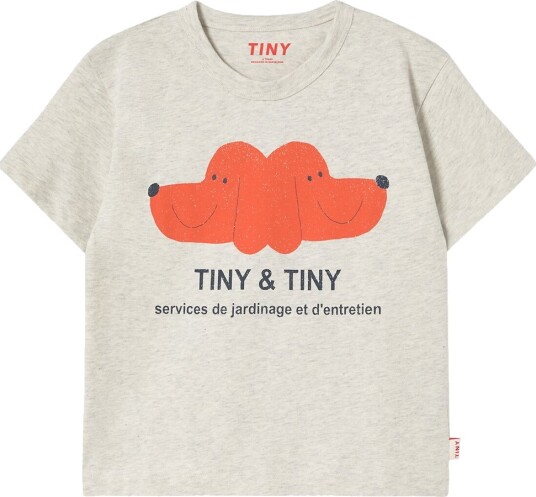 Tiny Cottons T skjorte Dog Grafikk Cream Heather Tiny Cottons 3 år 98 T skjorte Beige Grå