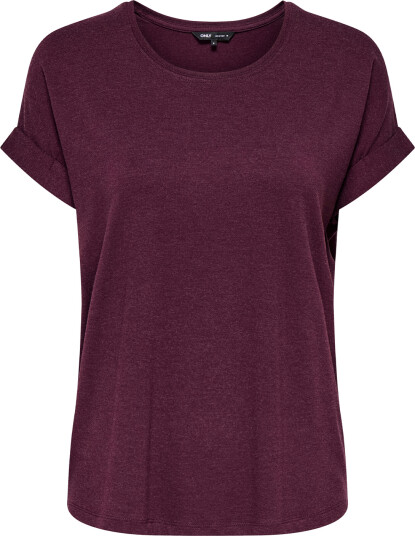 Only Moster Short Sleeve O Neck Top Burgunder M