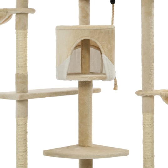 Vidaxl Kloretre Med Klorestolper I Sisal 203 cm Beige Og Hvit