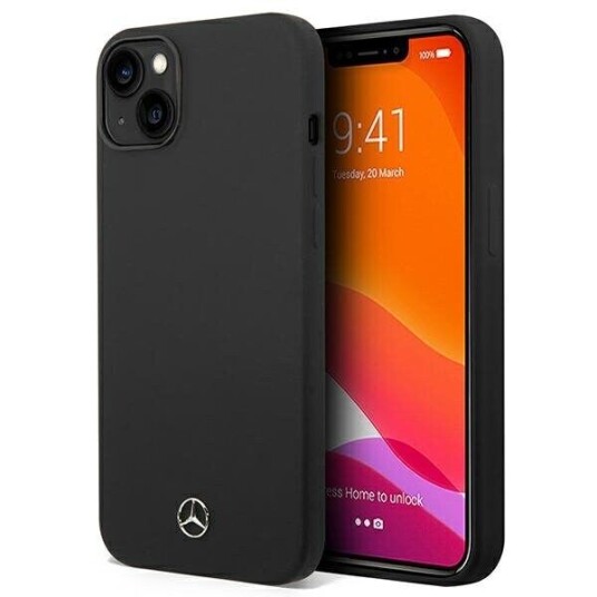 Mercedes Silikone Line Deksel til iPhone 14 Plus 6,7" Svart