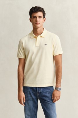 GANT Reg Shield Ss Pique Polo Yellow L GANT Reg Shield Ss Pique Polo Yellow L