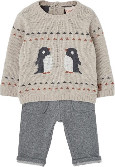 Boboli Set Knit For Baby Boy -Bci - CRÈME - 80