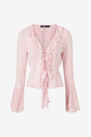 Gina Tricot Bluse Frill Blouse Flerfarget