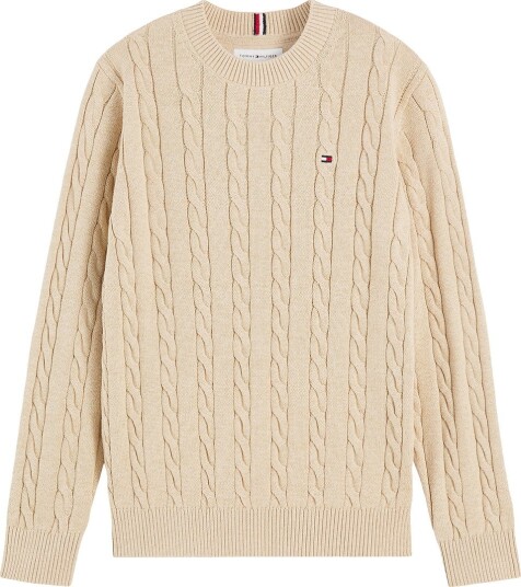 Tommy Hilfiger Cotton Cable Sweater   GENTLE GOLD HTR   176