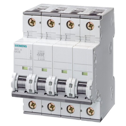 Siemens Automatsikring C 20A 400V 6kA 3p+N Siemens Automatsikring C 20A 400V 6kA 3p+N