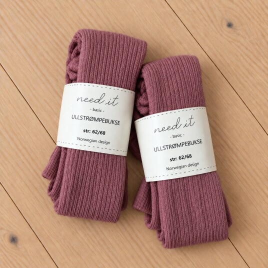 Need it 2pk strømpebukse i ull (merinoull) Fin rosa Need it 2pk strømpebukse i ull (merinoull) Fin rosa