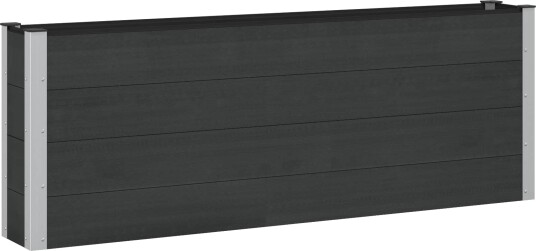 vidaXL Høybed Svart 200 x 30 x 72 cm WPC og Aluminium