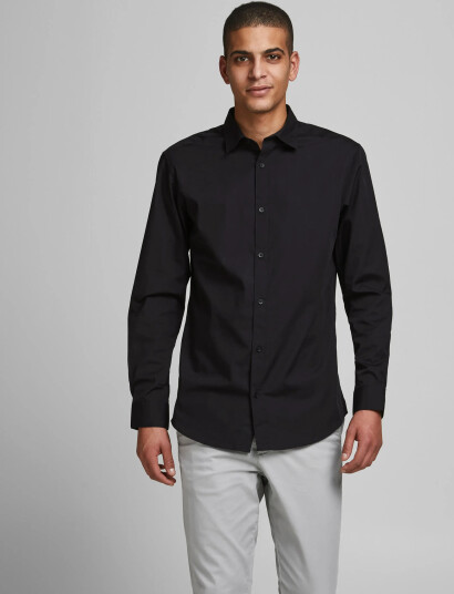 Jack & Jones Jjjoe Shirt Ls 2 Pack Mp - Black - XL