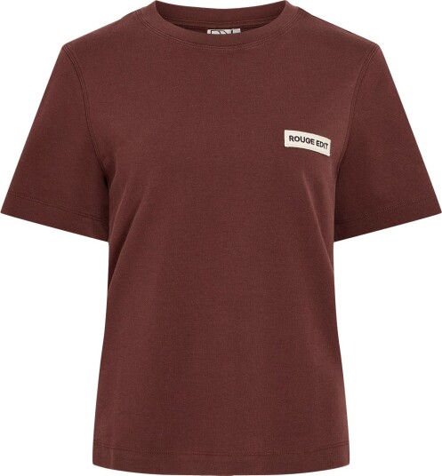ROUGE EDIT Rousaras S/S O-Neck Tee/Pf/1 - BITTER CHOCOLATE - XL