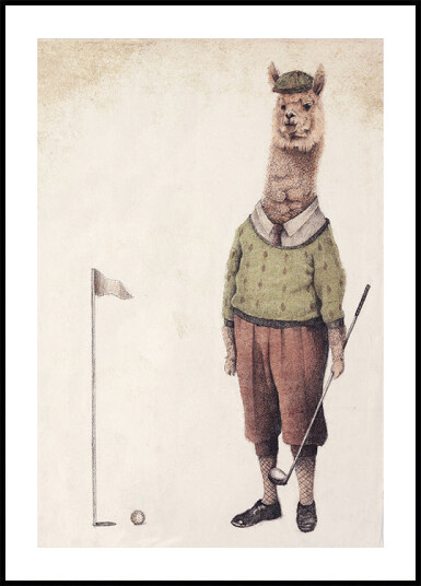 Alpaca Golf Club Plakat Plakat / 40x50cm