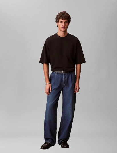 Calvin Klein Jeans Ss Rlxd Cooling Pique Embossed T Black XS