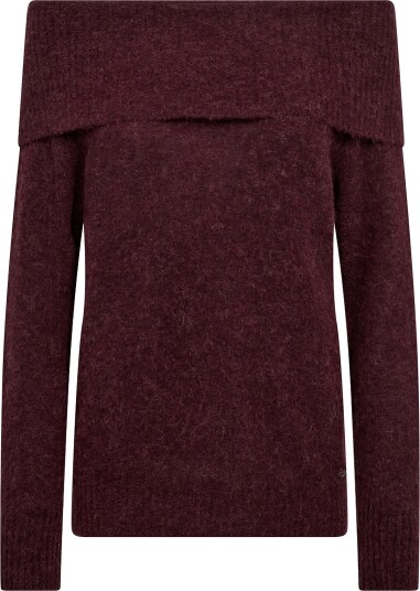 MOS MOSH Mmmape Off Shoulder Knit Burgundy S
