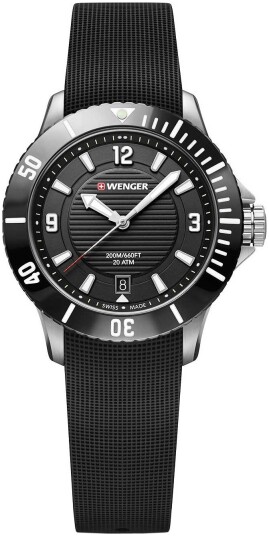 Wenger Dameklokke 01.0621.110 Sort/Gummi Ø36 mm Wenger Dameklokke 01.0621.110 Sort/Gummi Ø36 mm