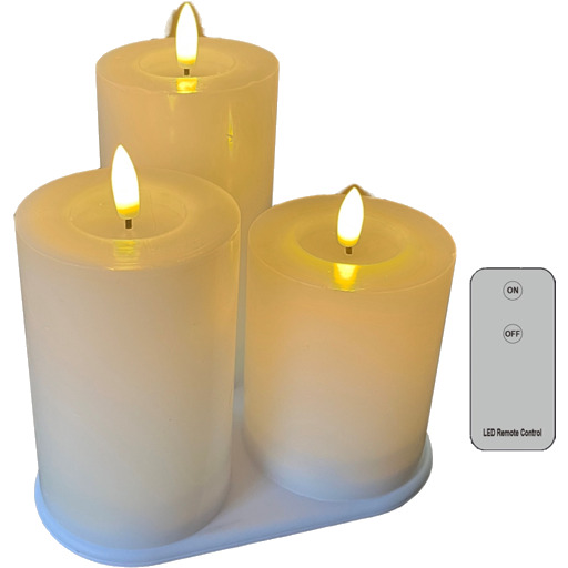 8 stk Veli Line LED blokklys oppladdningsbar 3 pk