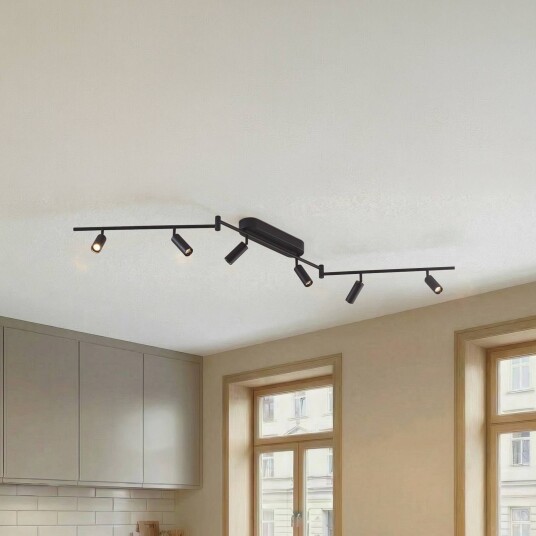 LED taklampe Eldrin Lindby Sort Stue / spisestue Metall Moderne