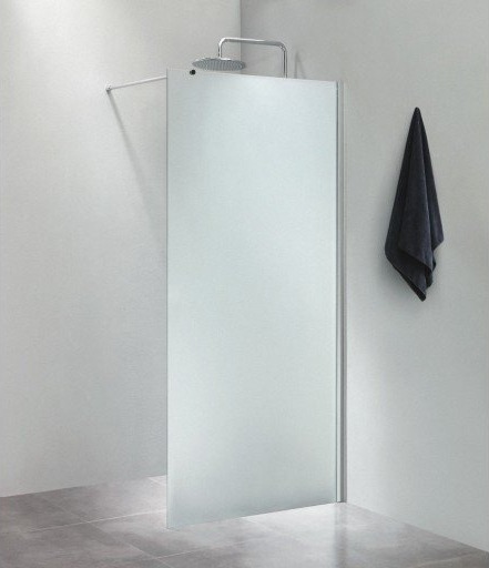 Cassøe Dusjvegg 100 cm Frostet Glass Kromprofil