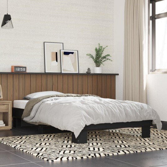  Sengeramme svart 75x190 cm konstruert tre og metall 8721102448553