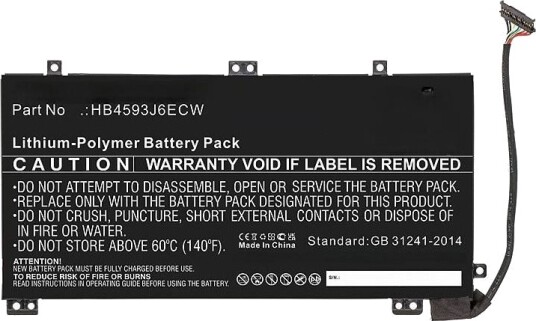 Coreparts Batteri Til Bærbar Pc Tilsvarer: Huawei Hb4593j6ecw Huawei Hb4593j6ecw-31 Litiumpolymer 3000 Mah 34.2 Wh MBXLP-BA0014