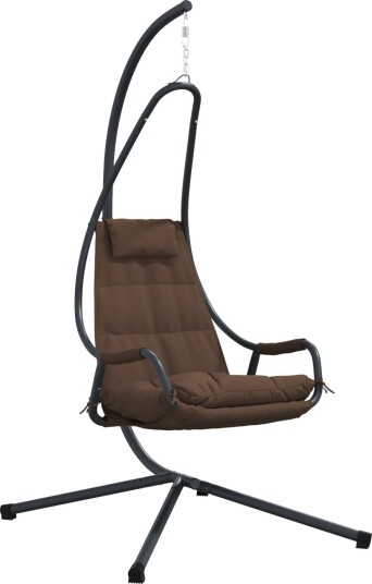 vidaXL Hengende eggeformet stol Kaffe 94 x 107 x 196.5 cm Stål