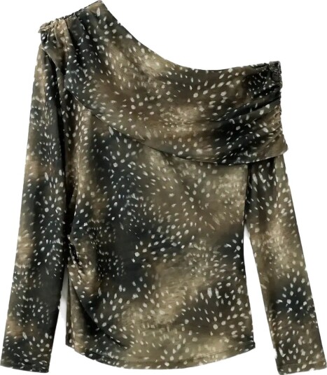 Mango Asymmetric Bambi T Shirt BROWN XS Mango Asymmetric Bambi T Shirt BROWN XS