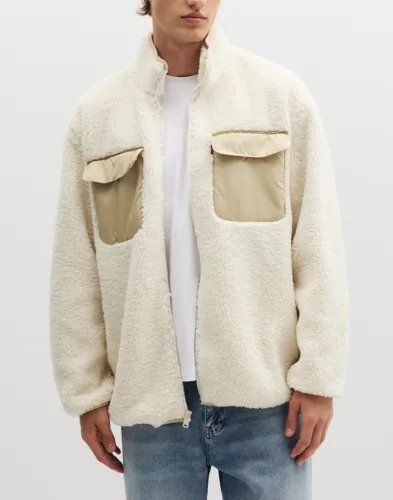 Levi's Campo Sherpa Jacket Oatmeal Fleecejakker Beige Levi's Campo Sherpa Jacket Oatmeal Fleecejakker Beige