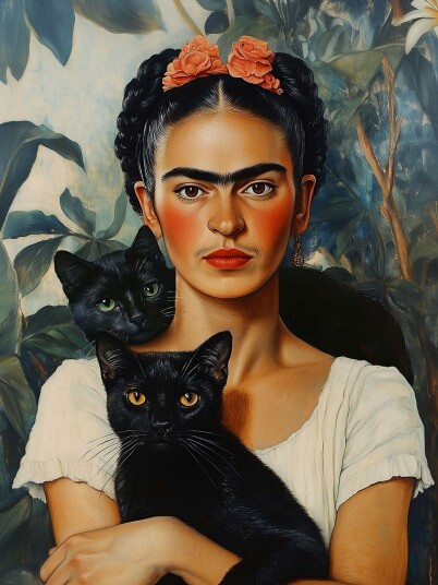Plakat Frida Kahlo med Katter
